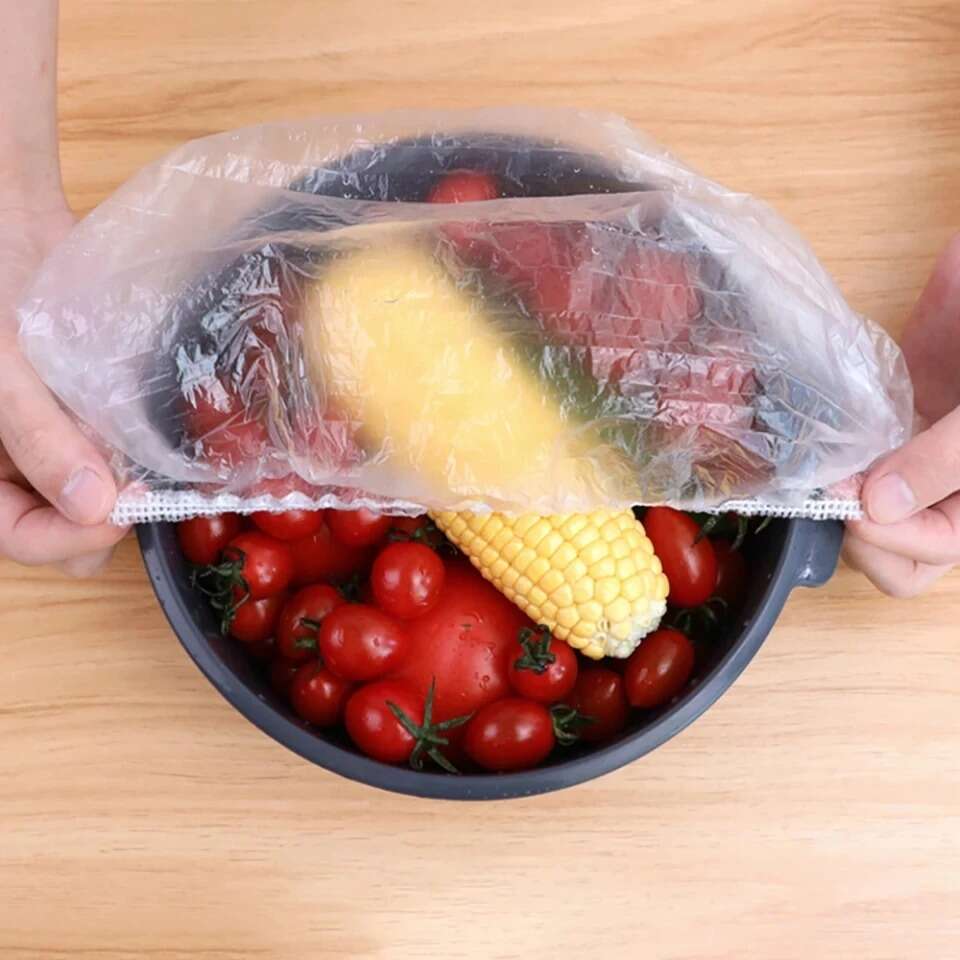 100PCS Elastic Food Covers Disposable Stretch Wraps for Kitchen Storage