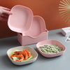 10 Pcs Plastic Dinner Plates Set with Storage Stand