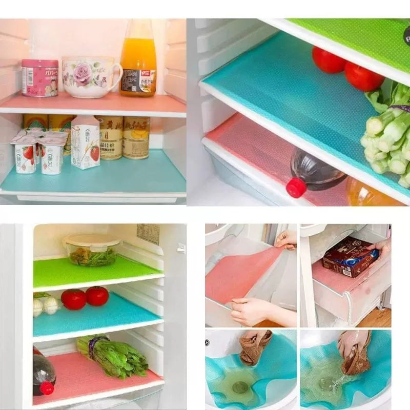 4 Pcs Waterproof Anti-Slip Shelf & Drawer Mats