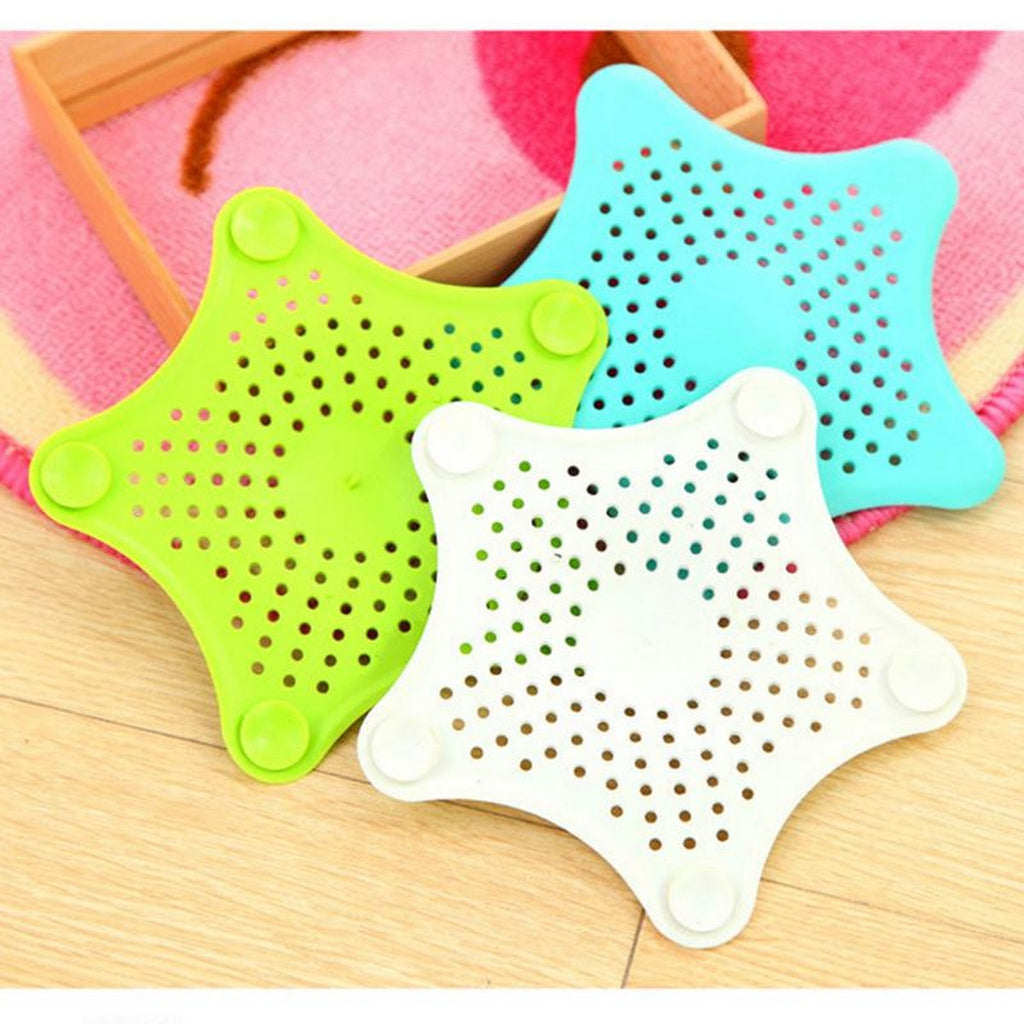 3 Pcs Silicone Star-Shaped Sink Filter Drain Hair Catcher & Strainer Set
