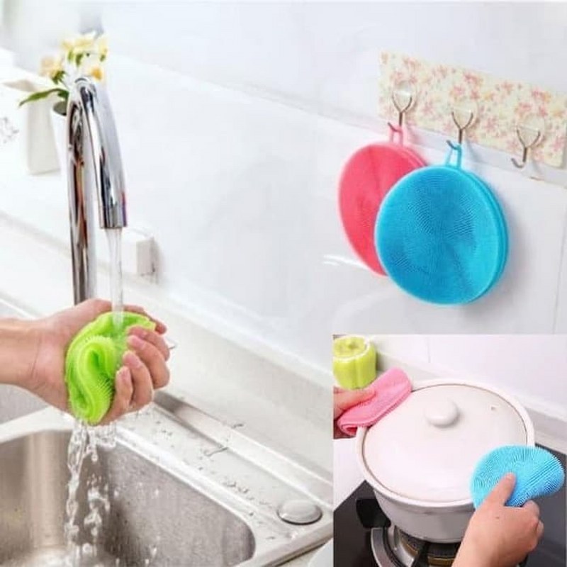 3 Pcs Silicone Cleaning Brushes Multi-Purpose Kitchen & Household Scrubber Set