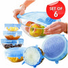 Reusable Silicone Food Cover Set 6 Flexible Freshness-Sealing Lids