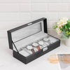 Premium 6 Slot PU Leather Watch Storage Case Luxury Watch Organizer Box
