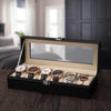 Premium 6 Slot PU Leather Watch Storage Case Luxury Watch Organizer Box