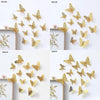 12 Pcs Golden Butterfly Wall Stickers Elegant 3D Home Decor Set